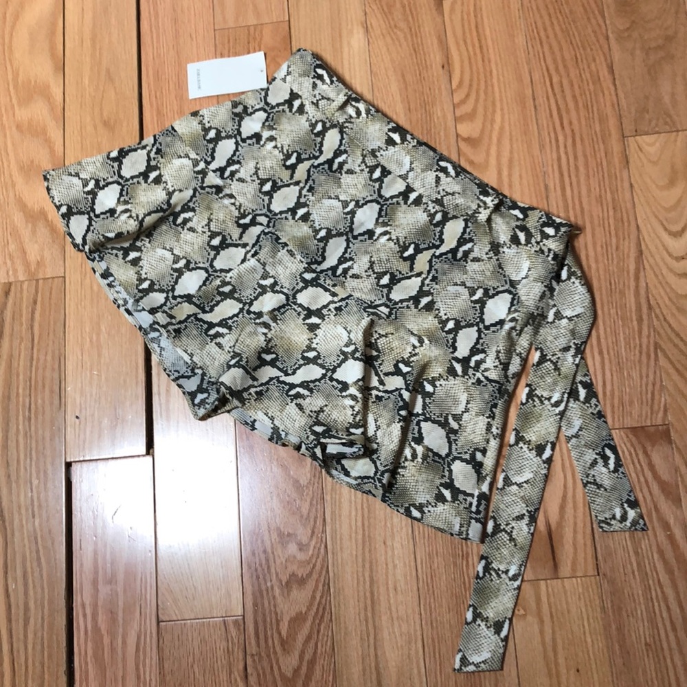 Faux Snakeskin Skort